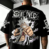 A retro Y2K style One Piece Luffy T-shirt made of soft cotton, featuring a graphic print of Monkey D. Luffy for men and women.