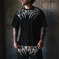 Oversized Cotton Tee Skull Print Unisex Streetwear Gym Top