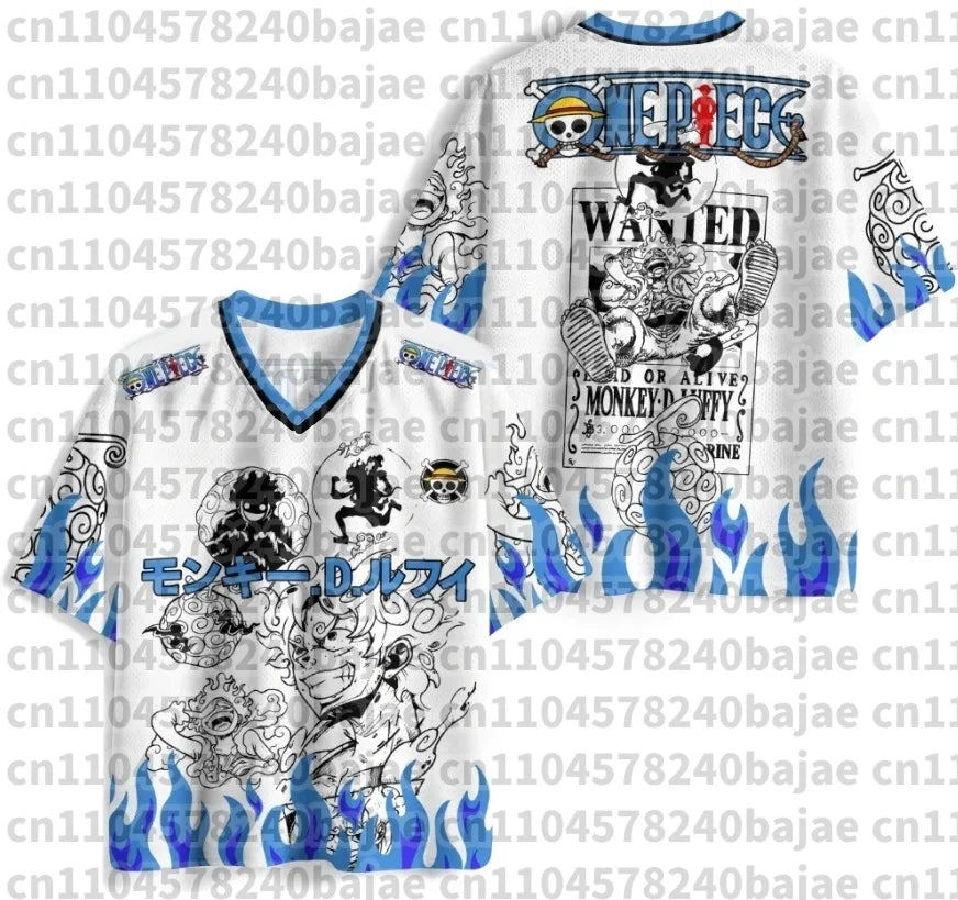 Zoro Luffy 3D T-Shirt One Piece Quick-Dry worn by model casual summer gym outfit anime jersey