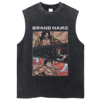One Piece Vintage Washed Graphic Tank Top | Cotton Streetwear