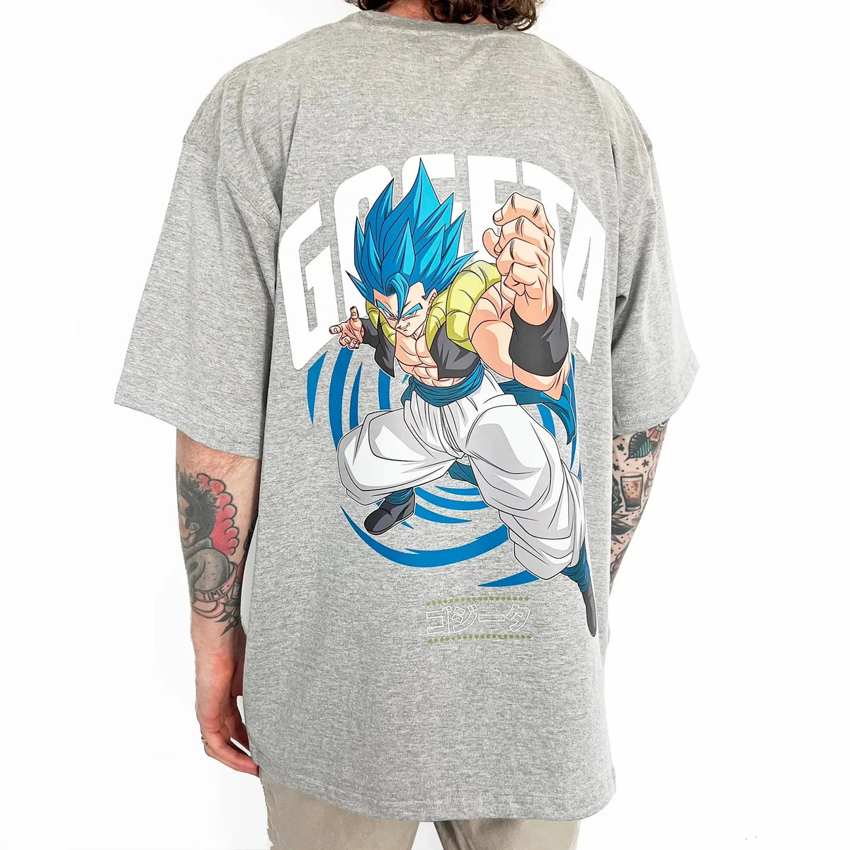Dragon Ball Son Goku Oversized Retro Graphic T-Shirt back view unisex oversized cotton retro tee