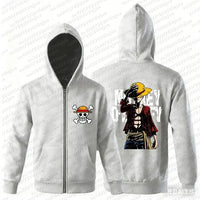 Luffy Zipper Hoodie One Piece 3D Print Streetwear full-zip polyester Monkey D Luffy graphic hip-hop punk style unisex men women autumn front view