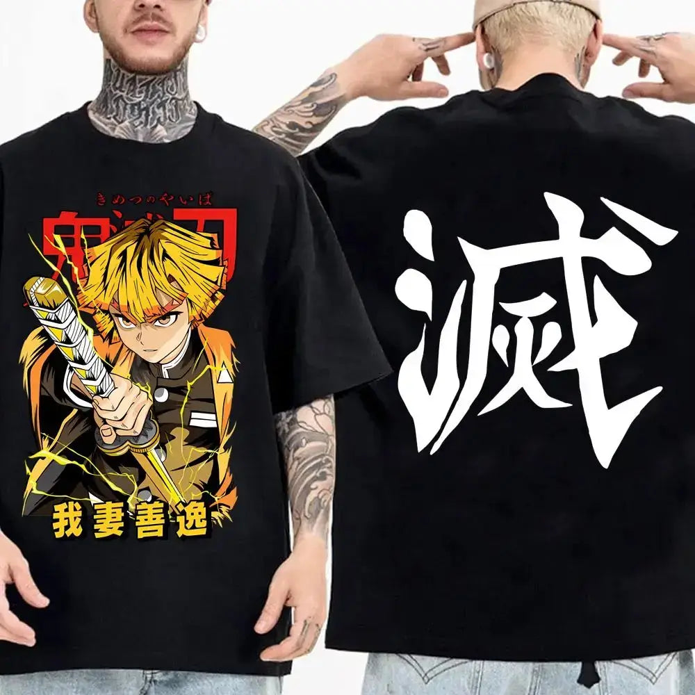 Demon Slayer Summer Parent-Child Cotton Tee loose casual anime print short sleeve top