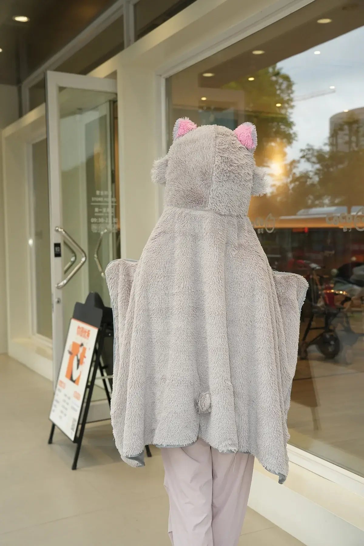 Inosuke Boar Head Plush Cosplay Neck Pillow U-shaped hooded travel blackout cloak anime prop