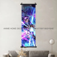 High-quality Dragon Ball Posters wall art scroll featuring Anime figures Goku, Vegeta, and Frieza for home decoration.
