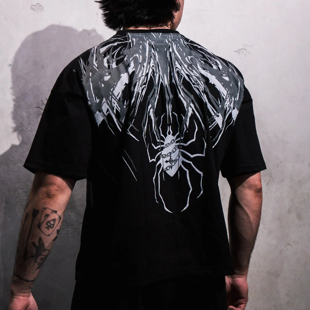 Oversized Cotton Tee Skull Print Unisex Streetwear Gym Top