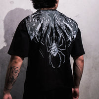 Oversized Cotton Tee Skull Print Unisex Streetwear Gym Top
