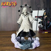Uchiha Madara Figure: 28cm Naruto Anime PVC Statue showcasing intricate details and vivid colors in a dynamic pose.