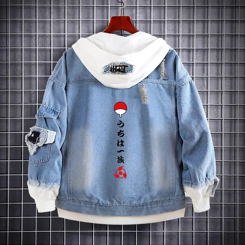 Naruto Akatsuki Itachi Harajuku Pullover Hoodie back view flannel Harajuku anime sweatshirt