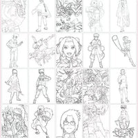 Close-up of Naruto Characters Art Book Drawing Skills colorful character illustration page