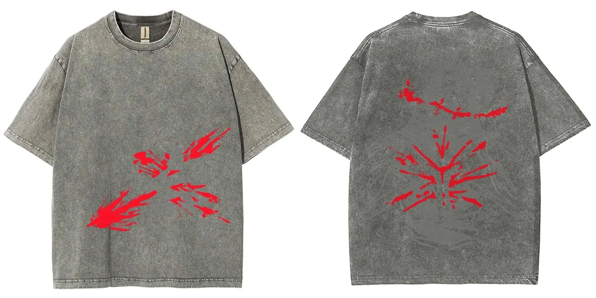 A vintage washed Jujutsu Kaisen CHOSO T-shirt in a Harajuku street style for men and women.