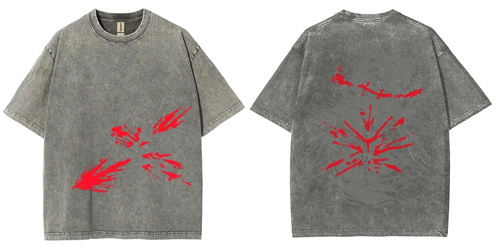 A vintage washed Jujutsu Kaisen CHOSO T-shirt in a Harajuku street style for men and women.