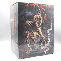 A highly detailed 29cm Eren Jaeger Figure made of premium PVC, showcasing the Attack on Titan protagonist in a dynamic pose for anime desktop decoration.