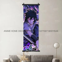 High-definition Naruto Posters hanging scroll featuring Uzumaki Naruto, Uchiha Sasuke, and Madara for anime home wall decoration.