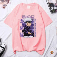 A high-quality Anime Gojo Satoru T-shirt in a summer Y2k style for men and women.
