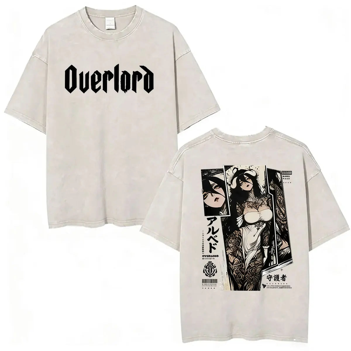 Albedo Overlord Vintage Washed T-Shirt Anime Graphic Tee