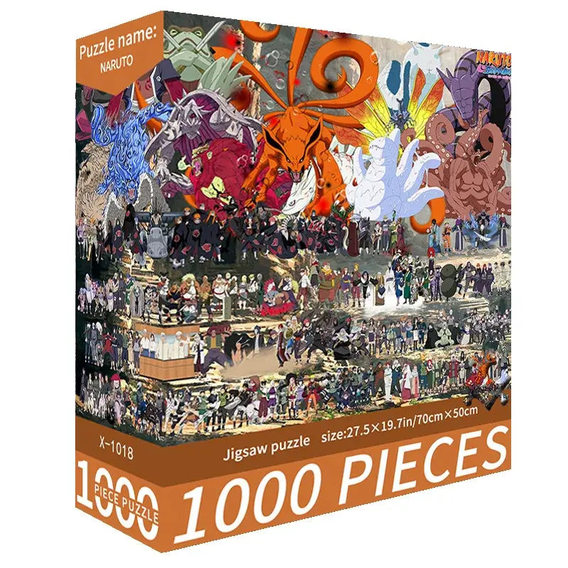 Naruto Anime Whirlpool Puzzle 1000 piece stress relief jigsaw featuring dynamic whirlpool artwork inspired by Naruto