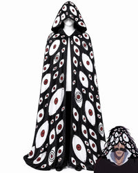 Yhwach BLEACH TYBW Cosplay Cloak featuring a unique design with a hood and eye patterns, perfect for cosplay events.