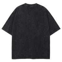 Back view of Kirishima Eijiro Washed T-Shirt from My Hero Academia with short sleeves in dark wash.