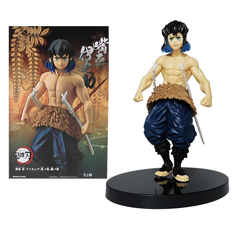 High-quality Demon Slayer Figures featuring Tanjiro Kamado, Nezuko, Zenitsu, and Inosuke in dynamic action poses for anime collection.