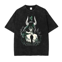Bleach Aizen Sousuke Harajuku Washed Graphic T-Shirt oversized vintage cotton unisex anime top