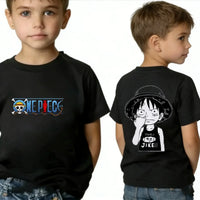 One Piece Kids T-Shirt Luffy Zoro Nami Chopper pure cotton short sleeve summer cartoon tee boys girls unisex sizes 100 to 160 CM birthday gift