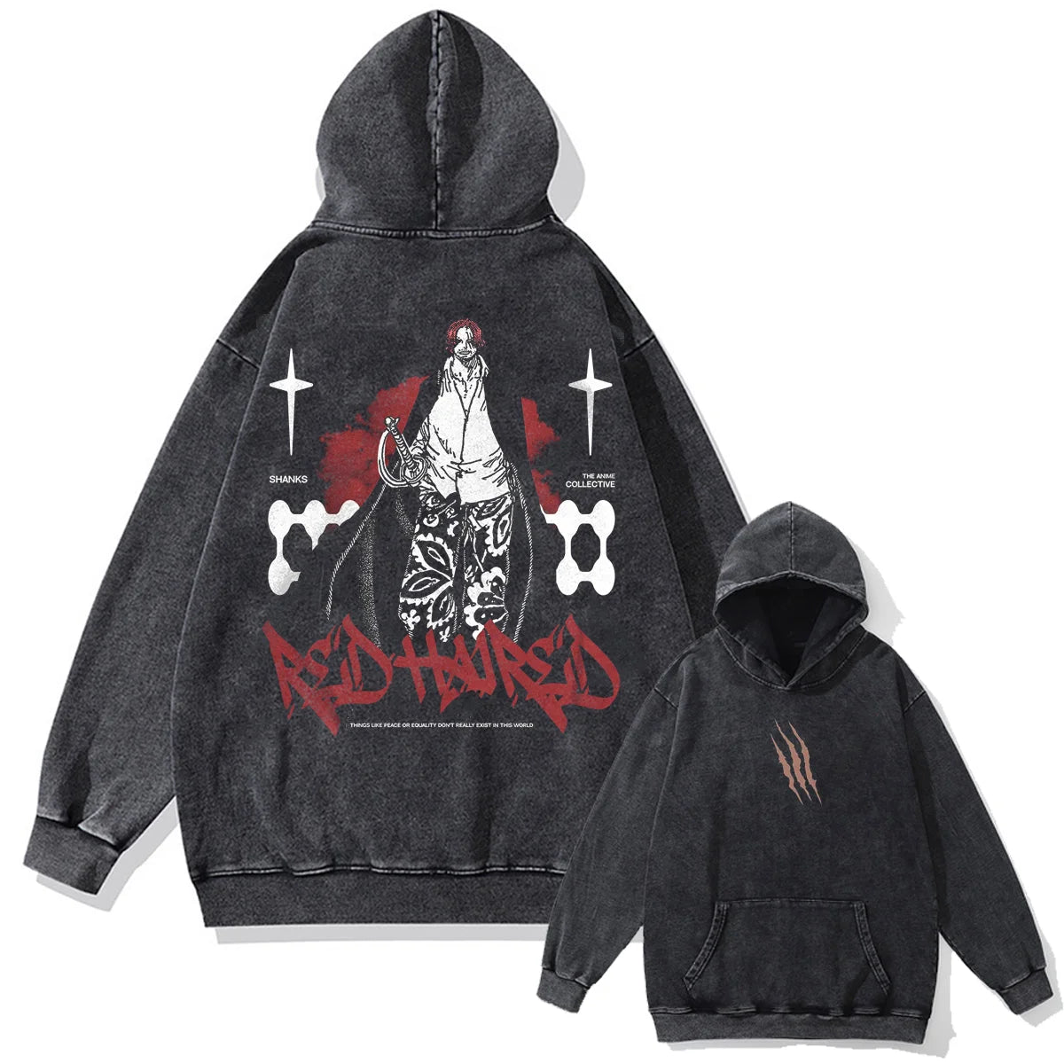 One Piece Vintage Washed Oversized Hoodie | Cotton Streetwear