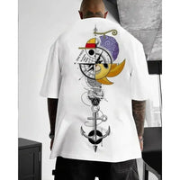 Monkey D. Luffy Parent-Child T-Shirt featuring colorful anime design on back and casual style for fans.