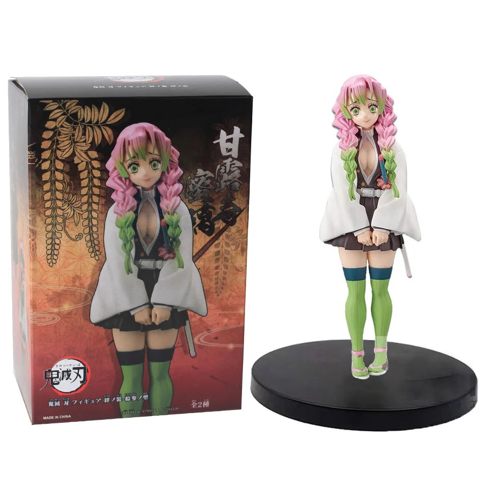 A high-quality Demon Slayer Action Figure PVC model collection featuring Kamado Tanjirou, Agatsuma Zenitsu, and Nezuko in dynamic warrior poses.