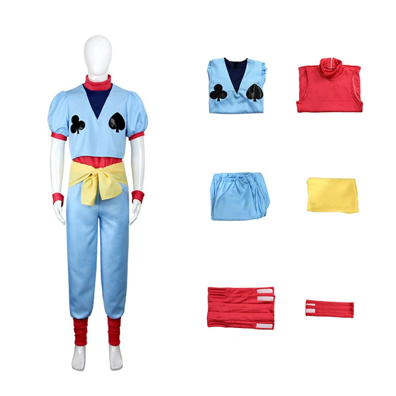 Hisoka Morow Hunter x Hunter Cosplay Costume featuring a multi-piece outfit, ideal for conventions and Halloween.