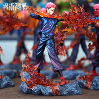 A highly detailed 30cm Ryomen Sukuna Figure made of premium PVC, showcasing the Jujutsu Kaisen King of Curses in a dynamic stance for desktop decoration.