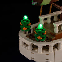 A Going Merry LED Light Set illuminating the 75639 pirate ship building block model, showcasing glowing cabins and deck lights.