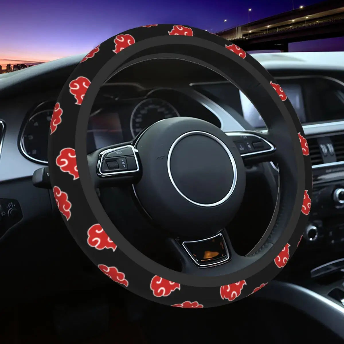 Naruto Akatsuki Anime Steering Wheel Cover 38cm elastic Neji Konoha braid car accessory