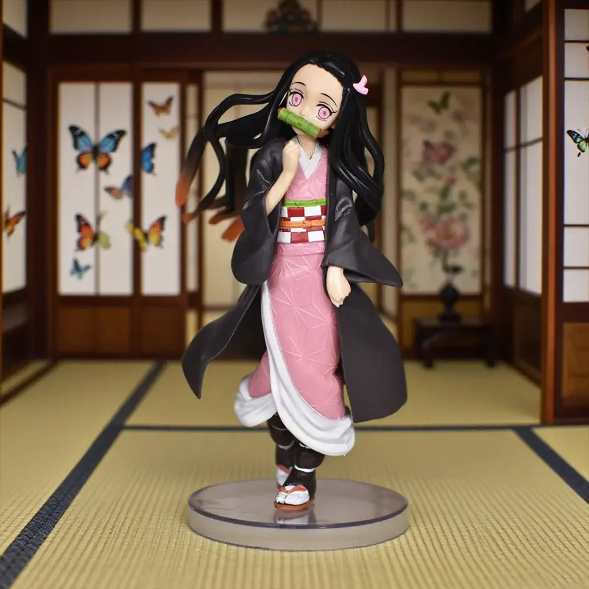 High-quality 19cm Nezuko Figure PVC anime statue from Demon Slayer, showcasing vibrant details perfect for desktop display and collector gifts.