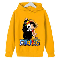A 2025 New Anime One Piece Hoodies for Kids, a fashion Luffy pullover and hip hop coat for boys' clothing and cosplay.