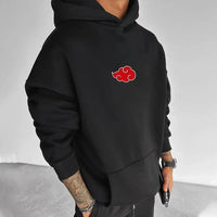 Close-up of Naruto Sasuke Pure Cotton Anime Loose Hoodie Naruto Sasuke print cotton fabric detail