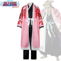 Shunsui Kyoraku BLEACH TYBW Cosplay Costume showcased in a vibrant five-piece outfit with printed robe.