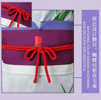 Close-up of Nico Robin One Piece Cosplay Costume Kimono Dress digital print jacket dress detail
