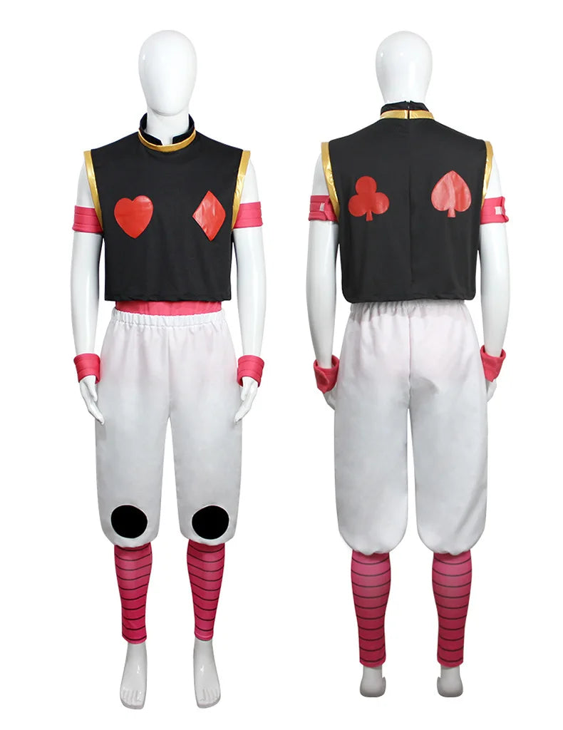 Hisoka Morow Hunter x Hunter Cosplay Costume featuring a multi-piece outfit, ideal for conventions and Halloween.