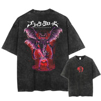 Asta Black Clover Manga Streetwear T-Shirt featuring a graphic design on a washed cotton oversized tee.