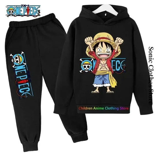 A 2025 New Anime One Piece Hoodies for Kids, a fashion Luffy pullover and oversized hip hop coat for boys.