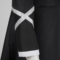 Kurosaki Ichigo Cosplay Costume complete display featuring overcoat, inner vest, pants, and white waist belt.