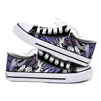 Trendy One Piece Canvas Shoes featuring Riman printed anime art, designed as breathable low-top flat sneakers for boys, girls, and couples.