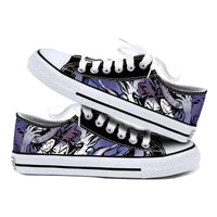 One Piece Anime Low Top Canvas Sneakers flat lay pair printed anime canvas couple birthday gift