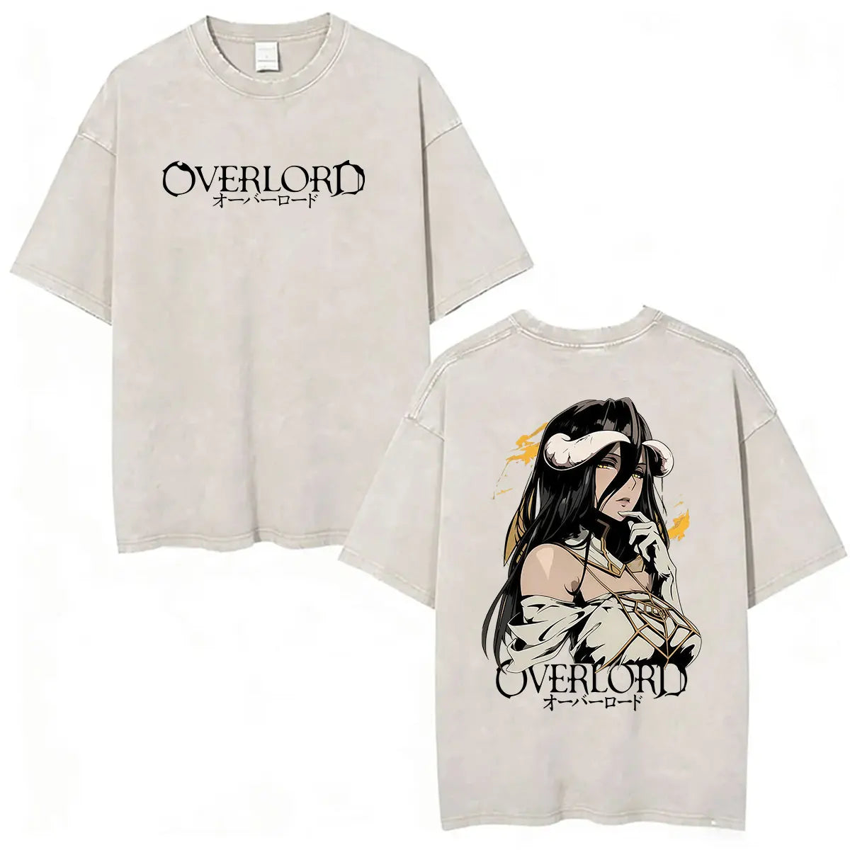 Albedo Overlord Vintage Washed T-Shirt Anime Graphic Tee