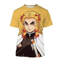 A fashion Demon Slayer Nezuko Shinobu T-shirt with a vibrant 3D print of the anime characters.