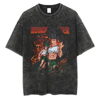Hunter x Hunter Gon Freecss Print T-Shirt oversized Harajuku washed cotton anime tee men women