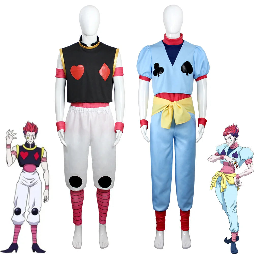 Hisoka Morow Hunter x Hunter Cosplay Costume featuring a multi-piece outfit, ideal for conventions and Halloween.
