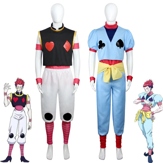 Hisoka Morow Hunter x Hunter Cosplay Costume featuring a multi-piece outfit, ideal for conventions and Halloween.