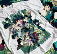 A trendy Midoriya Izuku T-Shirt made of 100% cotton, featuring Fire Style Deku graphic art for unisex Japanese fashion.